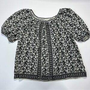 Max Studio Black and White Boho Blouse